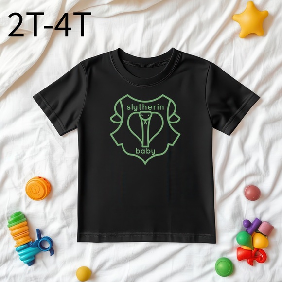Tshirt Slytherin Baby Cute Kawaii Harry Potter Hogwarts Adult Kid Toddler Baby - Picture 3 of 9